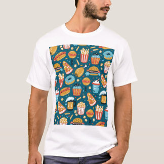 Camiseta Iconos de comida rápida: Doodles antiguos