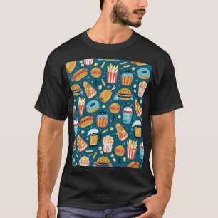 Camiseta Iconos de comida rápida: Doodles antiguos