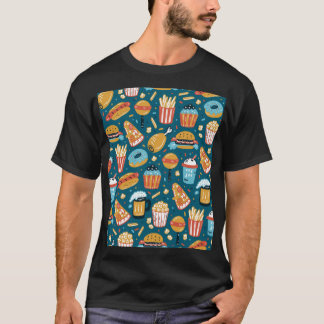 Camiseta Iconos de comida rápida: Doodles antiguos
