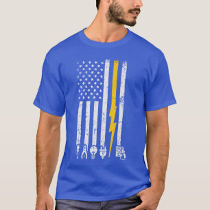 Camiseta Iconos de electricista bandera de EE. UU. Hombres 