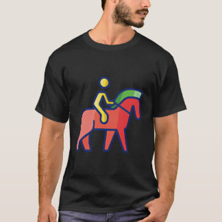 Camiseta Iconos de equitación de verano con gráfico simple 