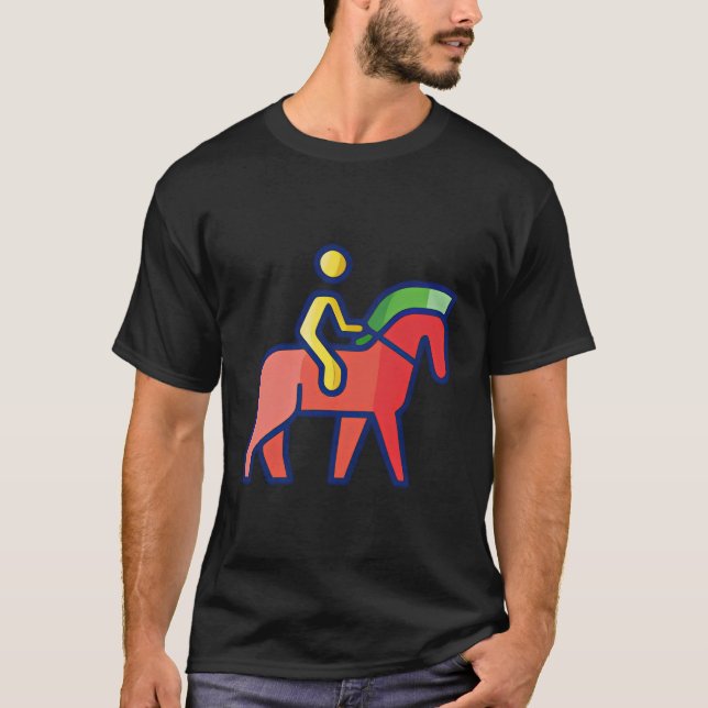 Camiseta Iconos de equitación de verano con gráfico simple  (Anverso)