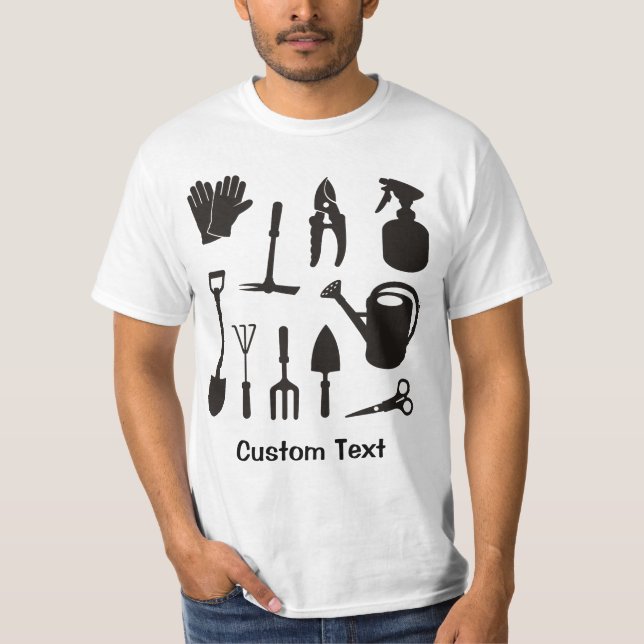 Camiseta Iconos de jardinería Silhouettes (Anverso)