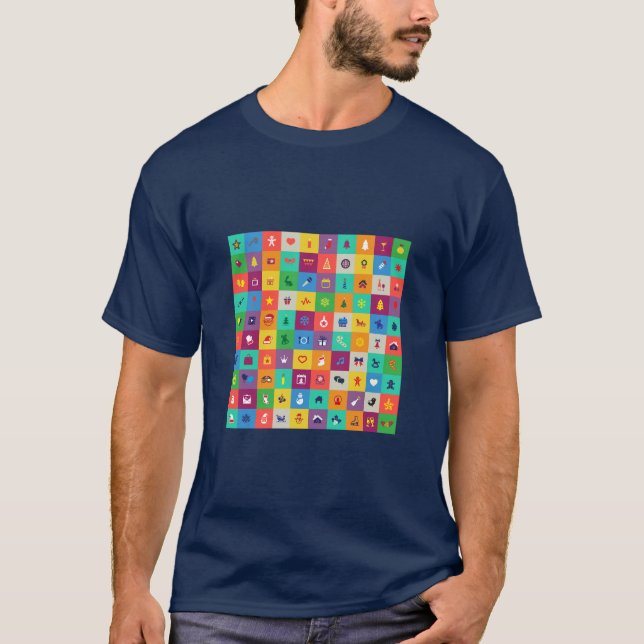 Camiseta Iconos de Navidades multicolores (Anverso)