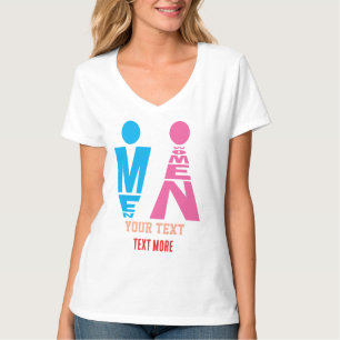 Camiseta Iconos de tipografía de hombres y mujeres: diseño 