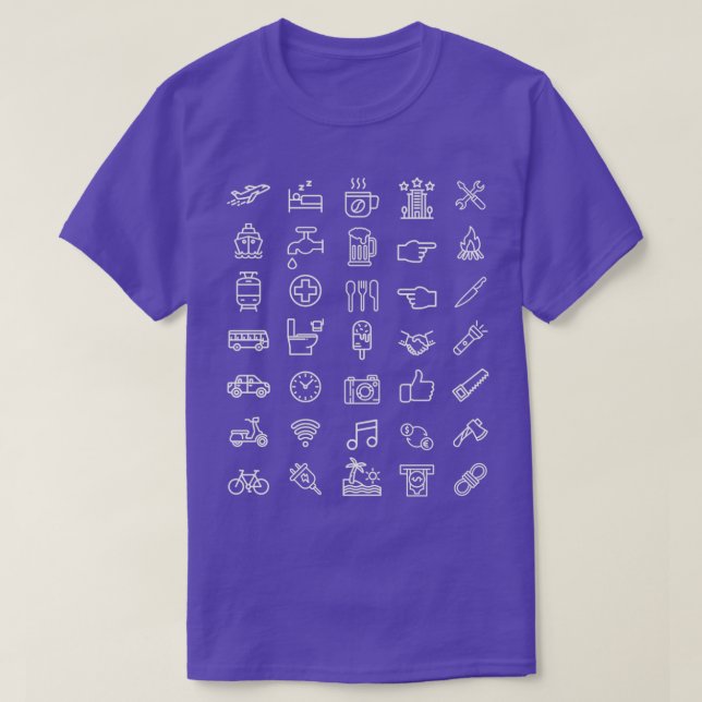 Camiseta Iconos de viaje (Diseño del anverso)