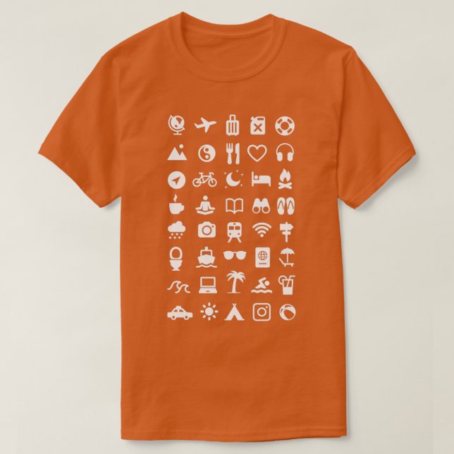 Camiseta Iconos de viaje 1 (Diseño del anverso)