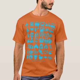 Camiseta Iconos de viaje de salud de turismo médico Azul
