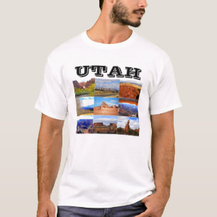 Camiseta Iconos del collage del paisaje de Utah