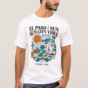 Camiseta Iconos del desierto de El Paso Texas Sun City
