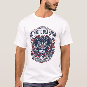 Camiseta Iconos y Símbolos del Escudo de Libertad Patriótic