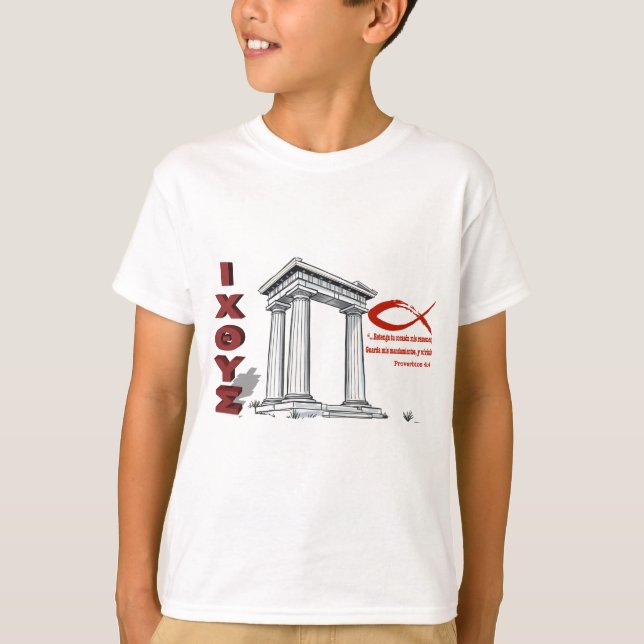 Camiseta Icthys con cita bíblica (Anverso)