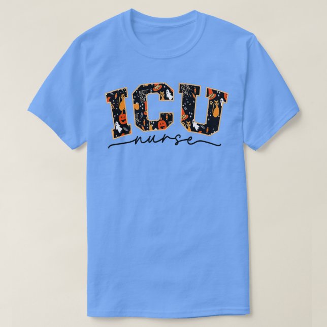 Camiseta ICU Nurse Halloween Critical Care CCU Intensive Ca (Diseño del anverso)