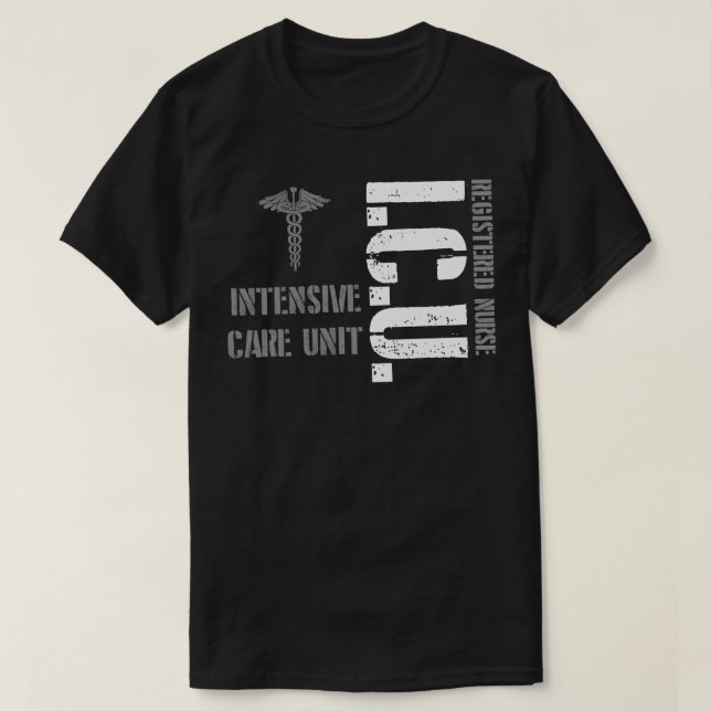 Camiseta ICU Registered Nurse Intensive Care Unit RN Staff  (Diseño del anverso)