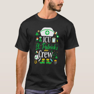 Camiseta Icu St Patrick's Day Enfermera Crew Family Group N