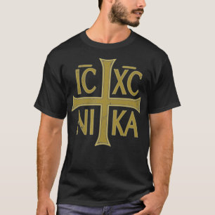 Camiseta ICXC NIKA Christogram Cross Ortodoxo Christian Dis