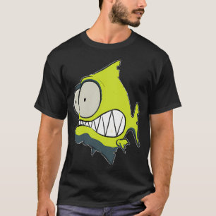 Camiseta id53-7 Piranha Amarillo, Pez, Pez Lindo, Pez Diver