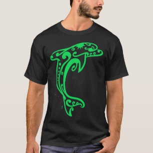 Camiseta id54-6 pez delfín verde, lindo pez delfín, lindo