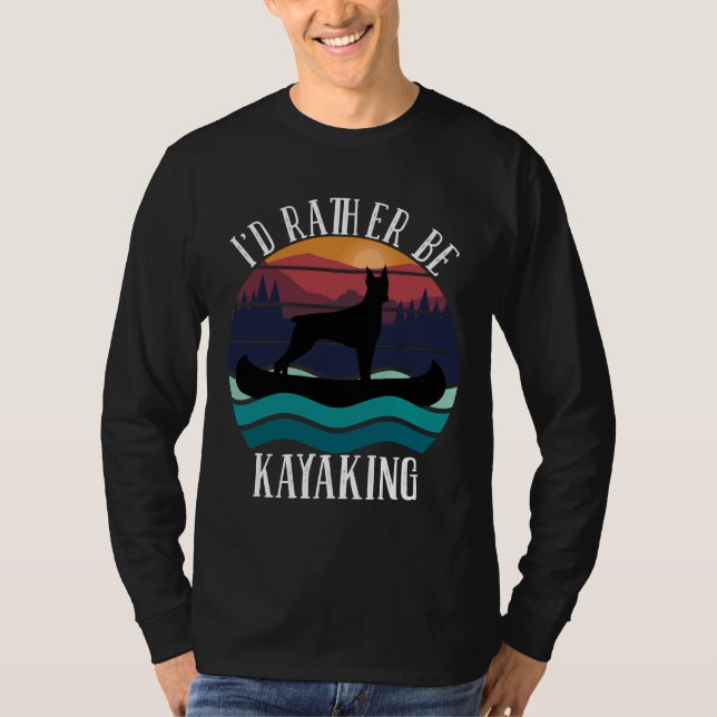 Camiseta Id Antes De Ser Kayaking Doberman 1009 (Anverso)