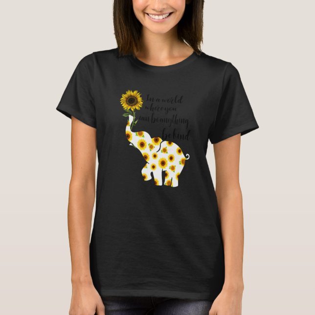 Camiseta Id. De Cita De Elefante De Rótulo De Ser Amable (Anverso)