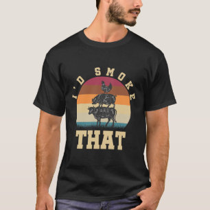 Camiseta Id Fumar Esa Graciosa Carne De Cerdo Humeada Lover