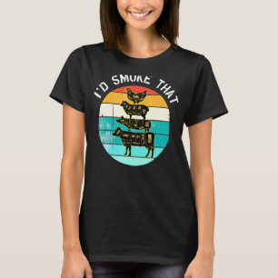 Camiseta Id Fumar Ese Fumador Papá Barbecue Retro Grilling