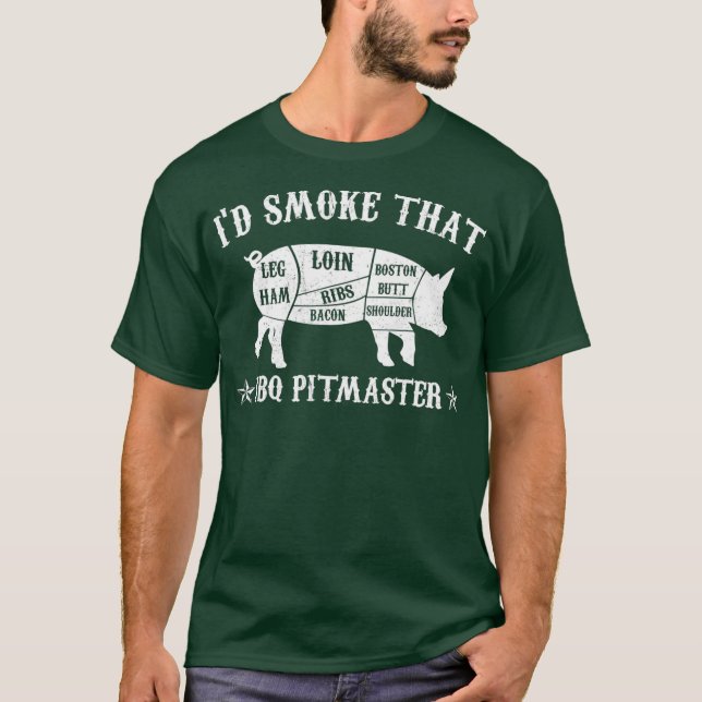 Camiseta Id Fumar Que T Pig Pitmaster Funny Fumar BBQ (Anverso)