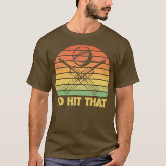Camiseta Id Golpear Esa Raqueta Retro De Bola De Cricket