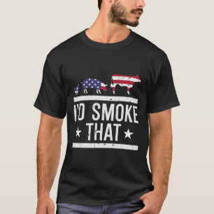 Camiseta Id Grill Que El Cerdo De Pollo Uu Bandera Barbacoa