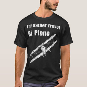 Camiseta Id Más Que Viajar BiPlane Funny Pilot Vintage Airp