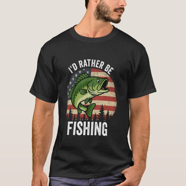 Camiseta I'd Rather Be Fishing Funny Fishing (Anverso)