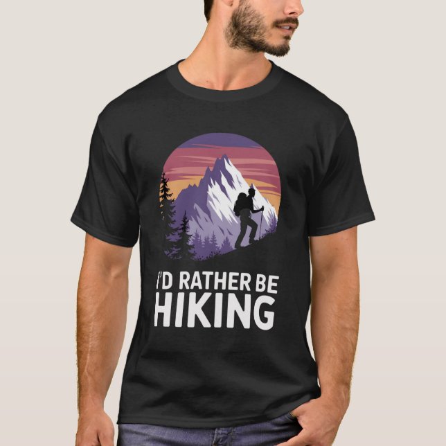 Camiseta "I'd Rather Be Hiking: Mountain Escape (Anverso)