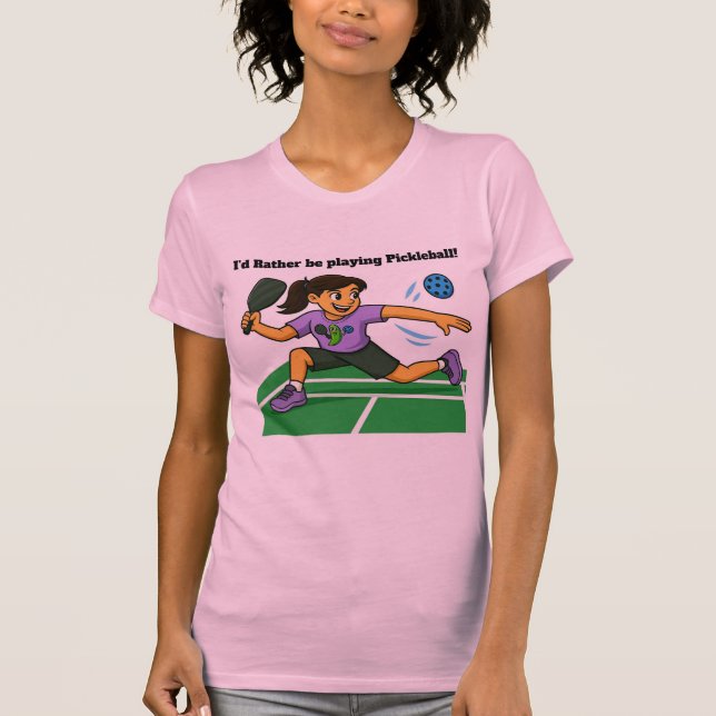 Camiseta I'd Rather be playing pickleball (Anverso)