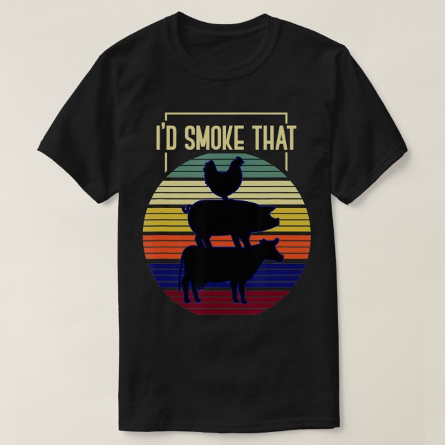 Camiseta Id Smoke That Retro Barbecue (Diseño del anverso)