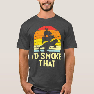 Camiseta Id Smokehat Chicken Pork Beefre Retro Dinosaur Bbq