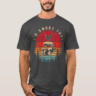 Camiseta Id Smokehat Divertido Ahumado Carne BBQ Chef Barba
