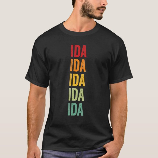 Camiseta Ida County Iowa Rainbow Text Design (Anverso)