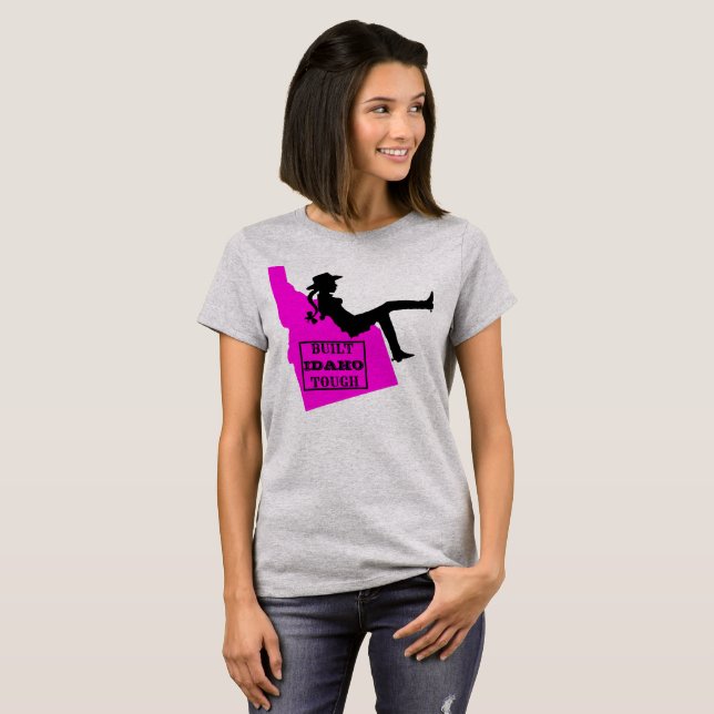 Camiseta Idaho Cowgirl - CONSTRUYÓ IDAHO TOUGH (Anverso completo)