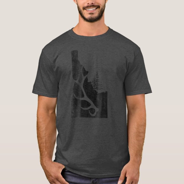 Camiseta Idaho Elk Hunter con Antler Shed (Anverso)