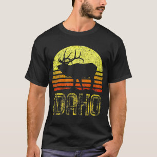 Camiseta Idaho Elk Hunter Dad Retro Vintage Sun Bow Guay