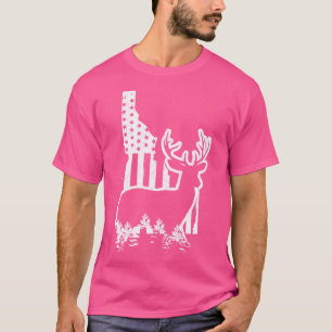 Camiseta Idaho Elk Hunting State Map EEUU Flag Patriotic Hu