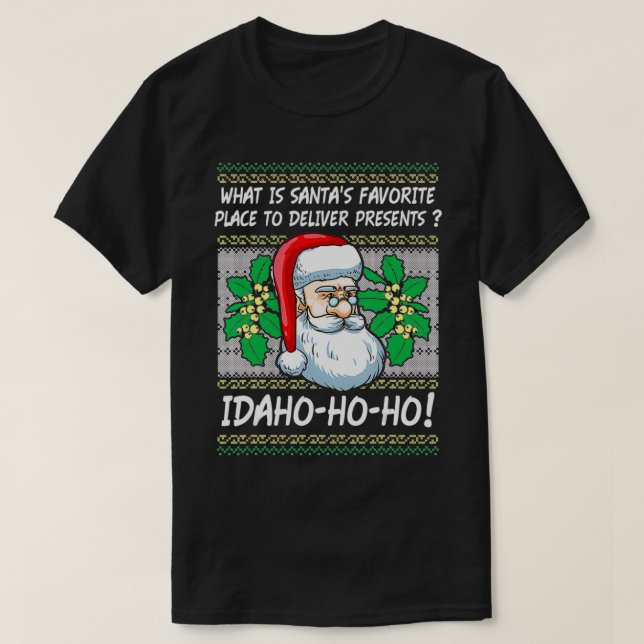 Camiseta Idaho Ho graciosos Navidades de Santa Chistes rega (Diseño del anverso)