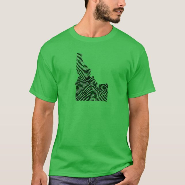 Camiseta Idaho Home State Fingerprint Pride Oversized (Anverso)