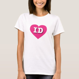 Camiseta Idaho Hot Pink Heart - Me encanta la identificació