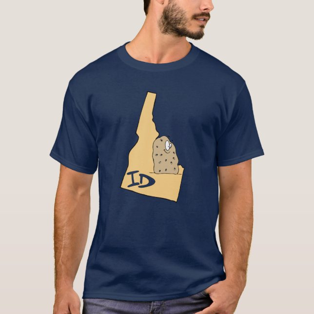 Camiseta Idaho ID Map & Idaho Potato Spud Personalizado Mot (Anverso)