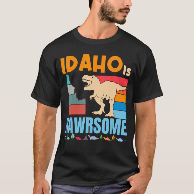 Camiseta Idaho Is Awesome Dinosaur I Love Idaho Gift Boys G (Anverso)