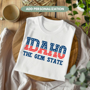 Camiseta Idaho Patriótico La joya del estado Personalizado