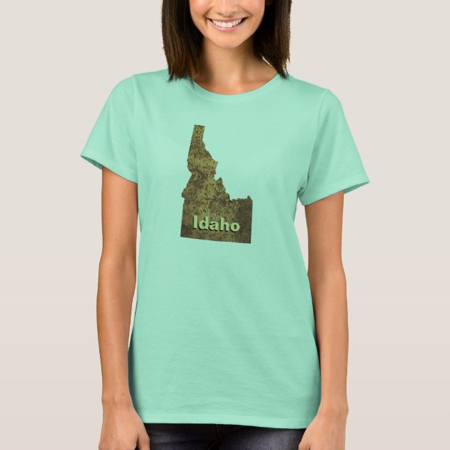 Camiseta Idaho perfora el mapa (Anverso)