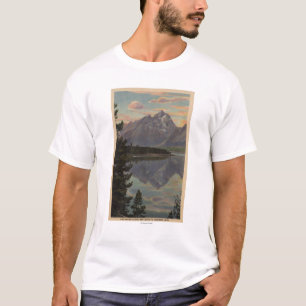 Camiseta Idaho - reflexión magnífica de Teton en el lago