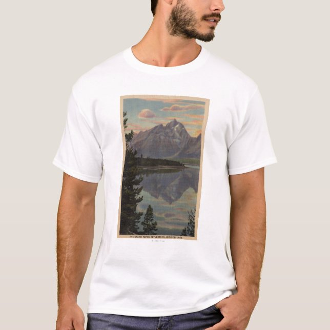 Camiseta Idaho - reflexión magnífica de Teton en el lago (Anverso)